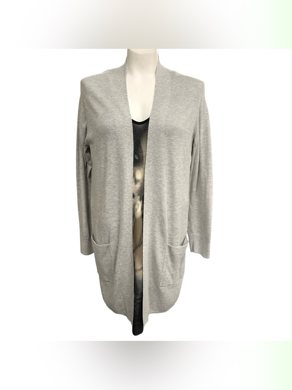 GAP Light Gray Open Front Cardigan Size L
